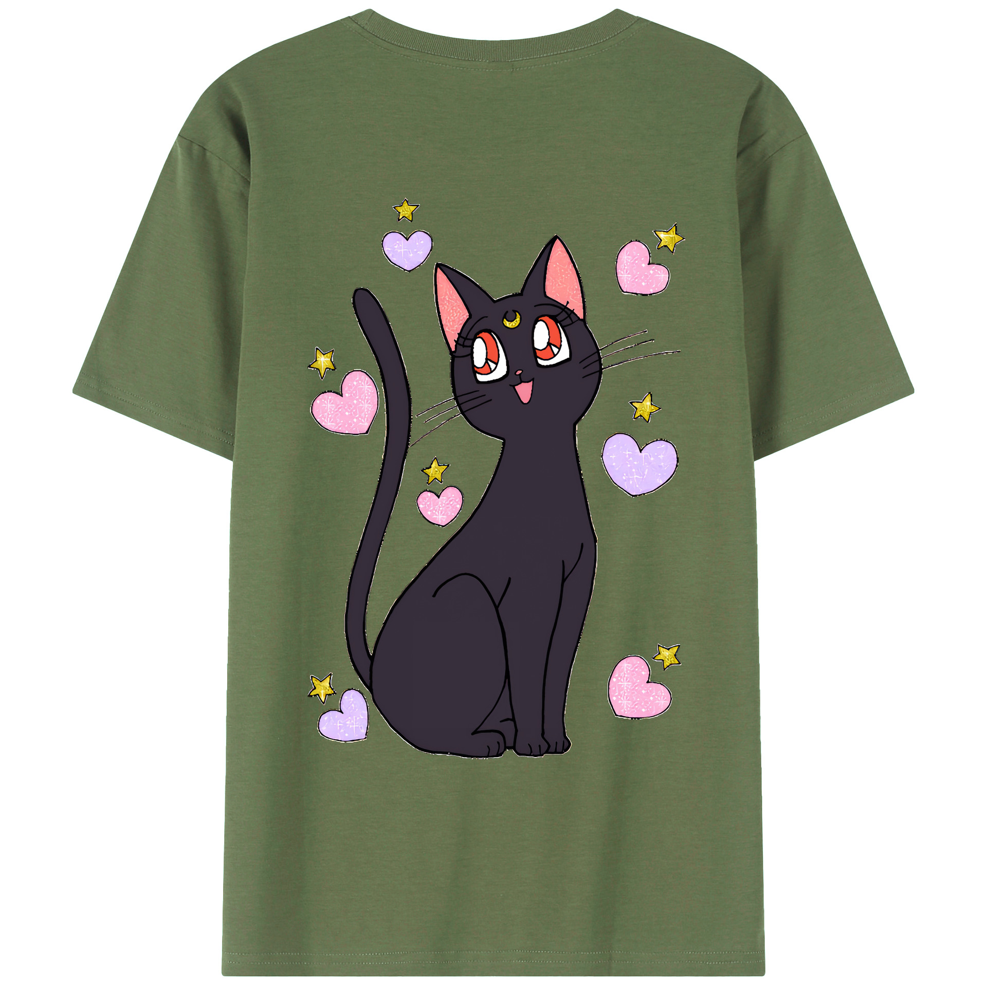 （画像用） 美少女戦士セーラームーン Sailor Moon 綿100％ メンズ半袖Tシャツ（バックプリント） 通気性